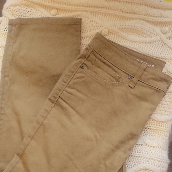 St. John's Bay Woman Straight Jean Tan Sz12 New Mid Rise - Picture 3 of 11